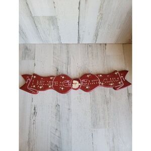 Fallbrook I believe Santa Claus vintage wooden sign hanging Xmas decor